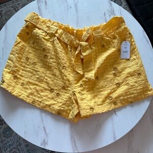 Time and Tru Yellow High Waist Women's Shorts
